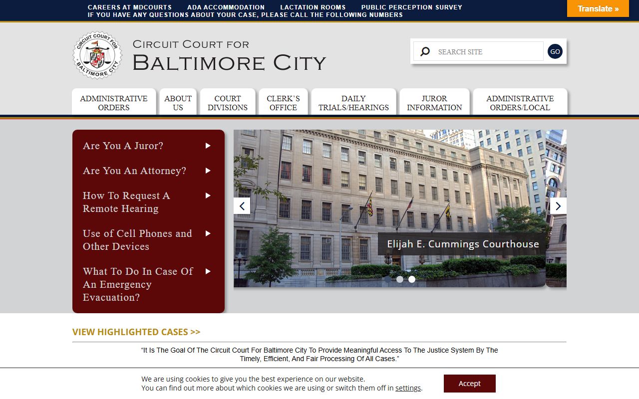 Baltimore City Circuit Court family court records