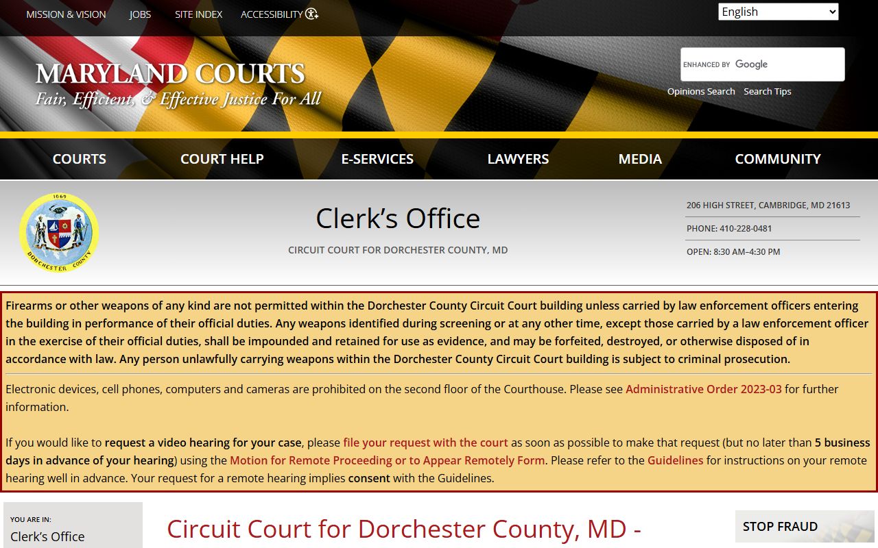 dorchester county family court records circuit court clerk page