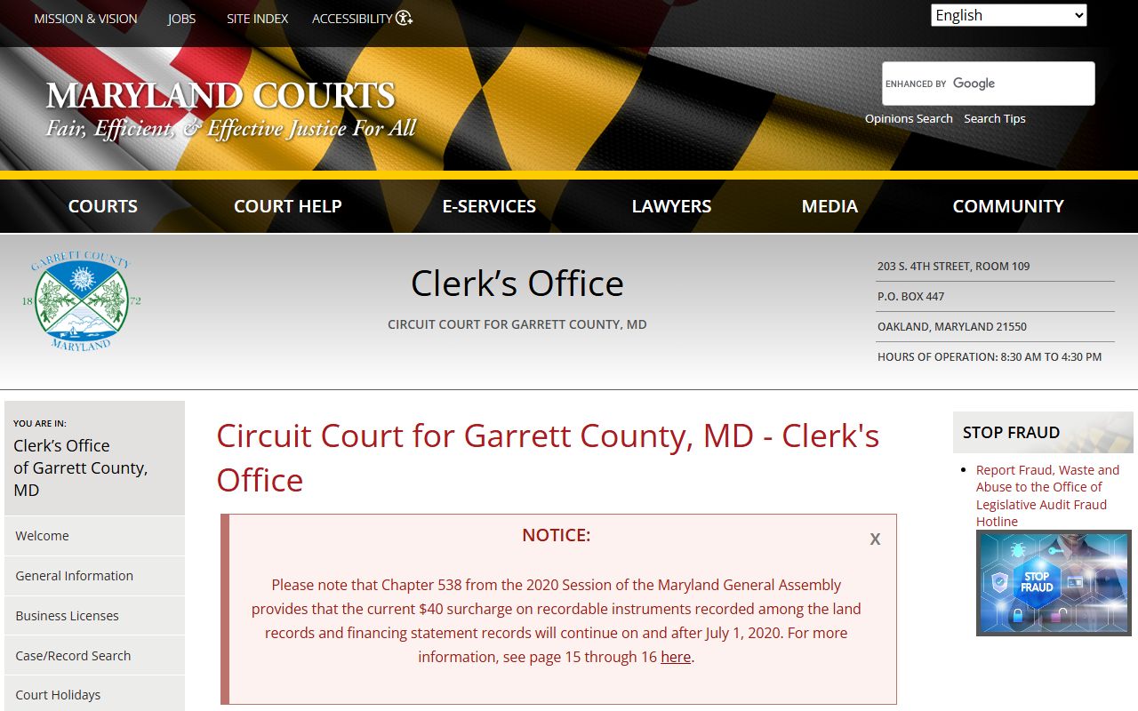 garrett county family court records circuit court clerk office