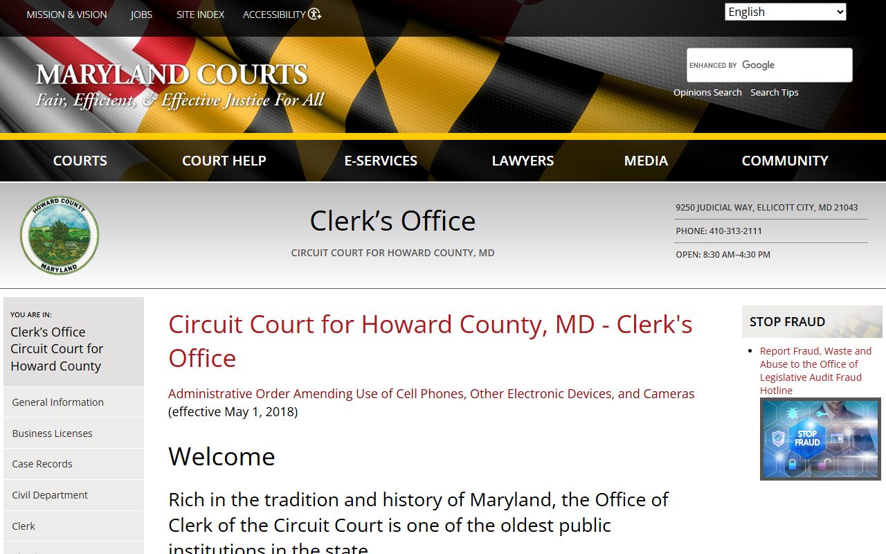 howard county family court records circuit court clerk ellicott city