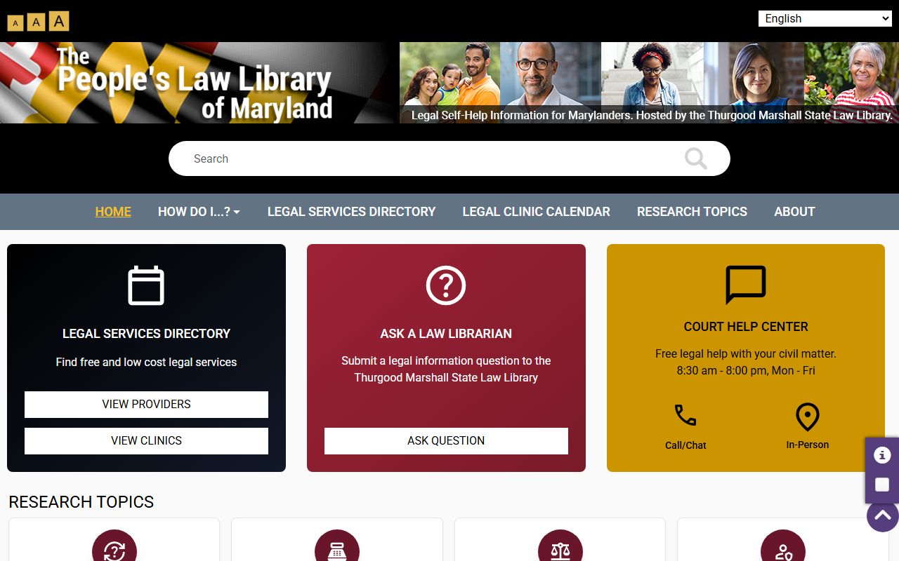 People's Law Library of Maryland for family court records guidance